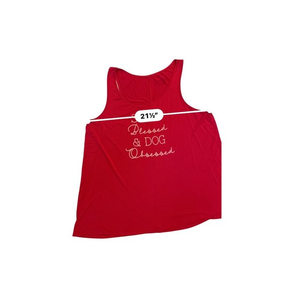 Torrid Red Tank Top Super Blessed & Dog Obsessed Graphic Womens Size 3 Oversized - Picture 7 of 8